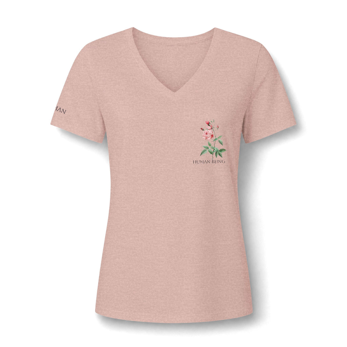 Women's HUMAN BEING Botanical Floral V-Neck T-Shirt