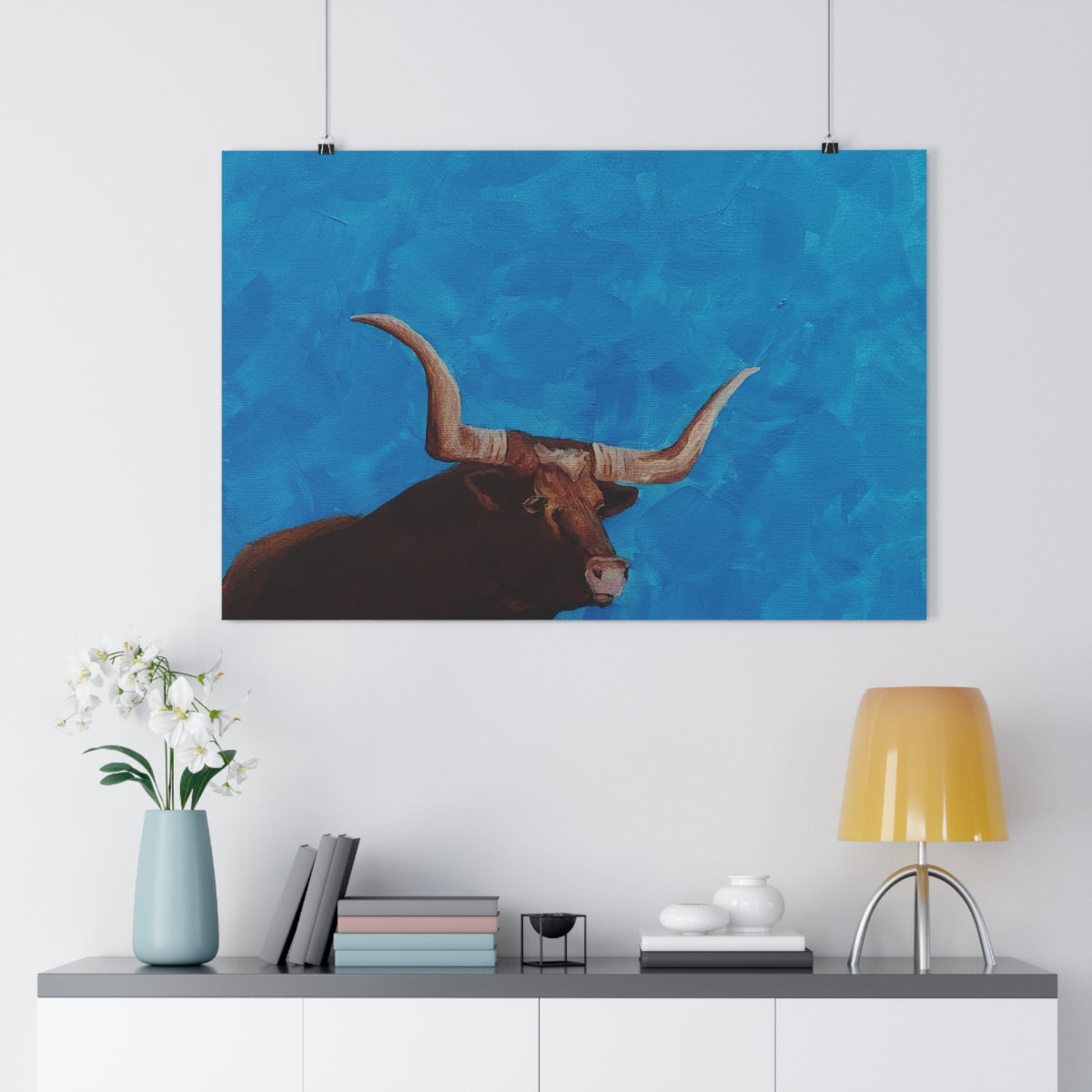 Longhorn Bull Giclée Art Print – Southwestern Western Wall Decor