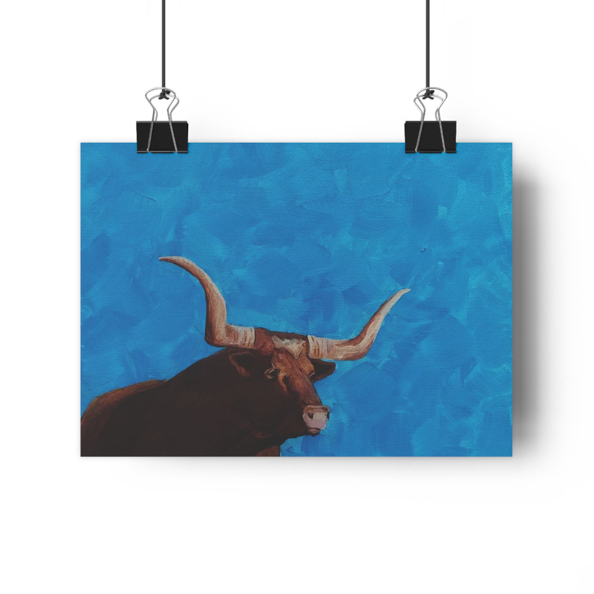 Longhorn Bull Giclée Art Print – Southwestern Western Wall Decor
