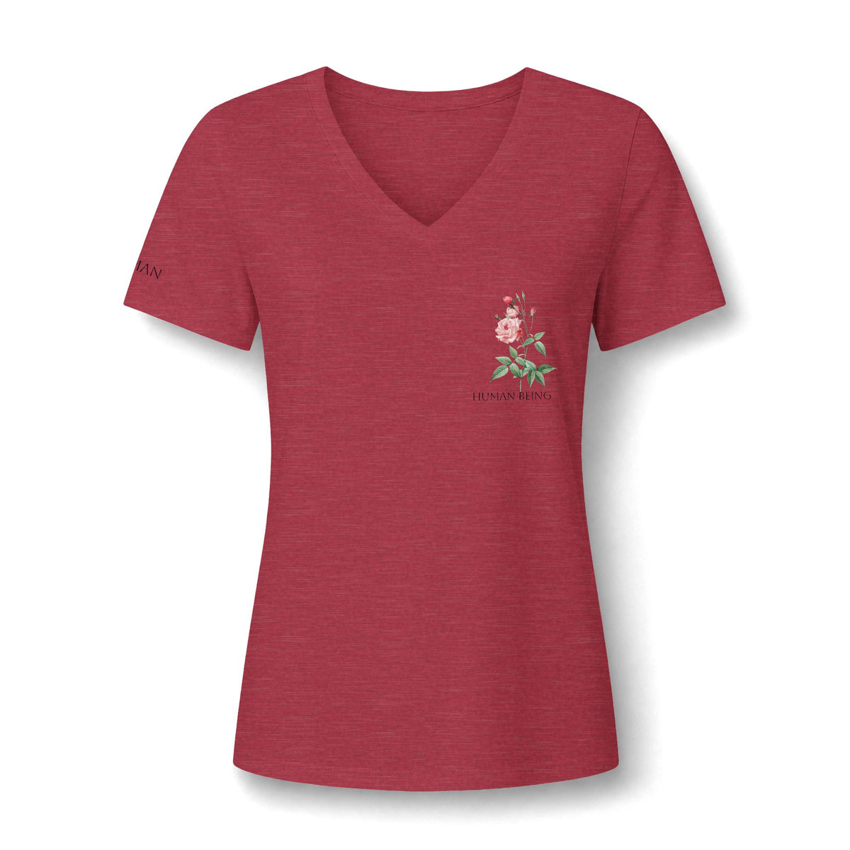 Women's HUMAN BEING Botanical Floral V-Neck T-Shirt