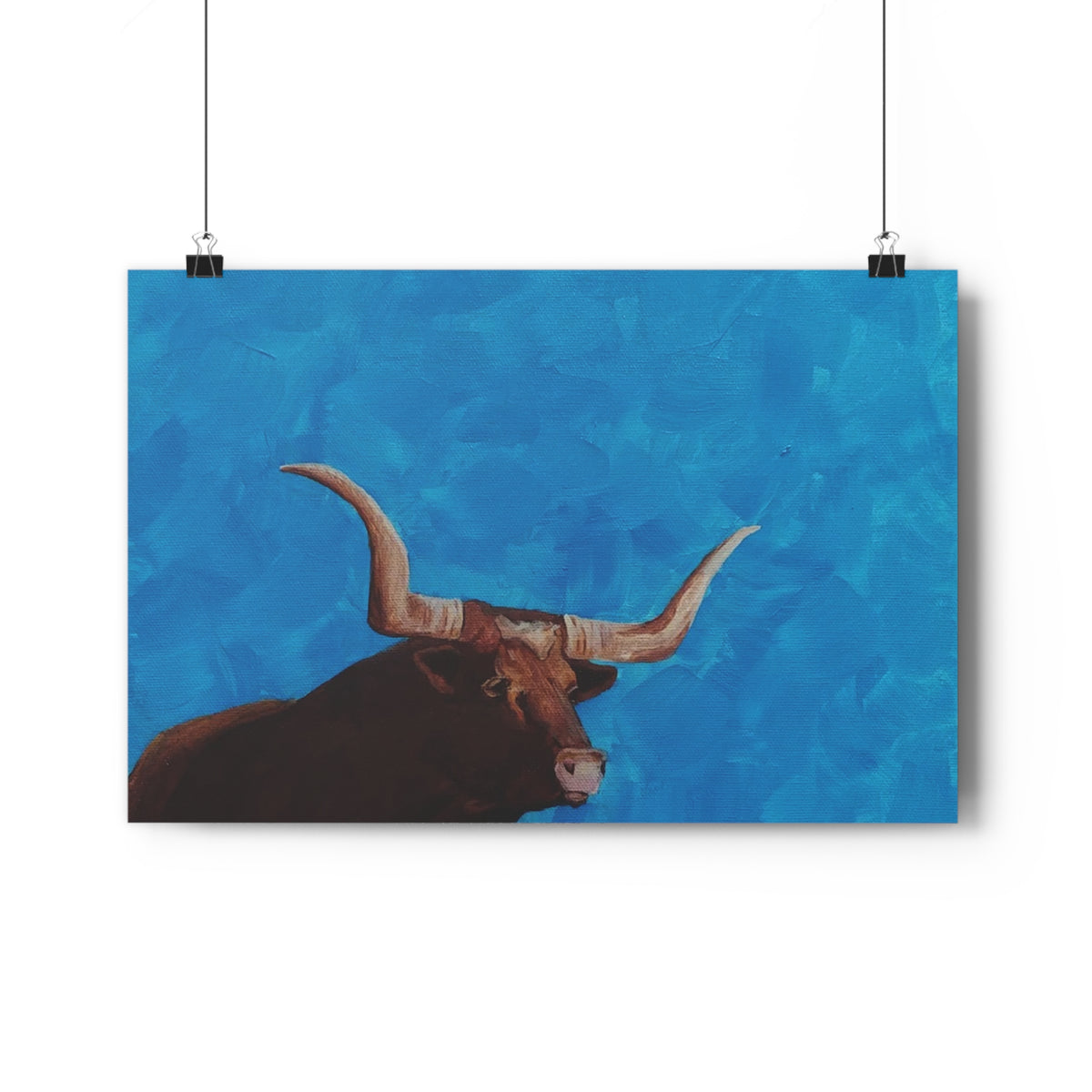 Longhorn Bull Giclée Art Print – Southwestern Western Wall Decor