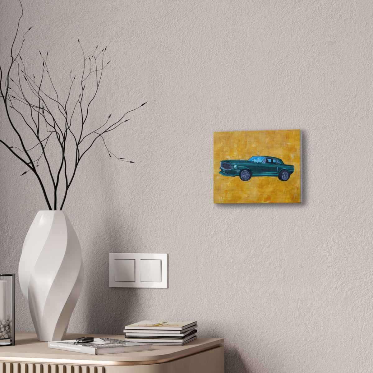Canvas Stretched Classic Ford Mustang Vintage Car Original Wall Art