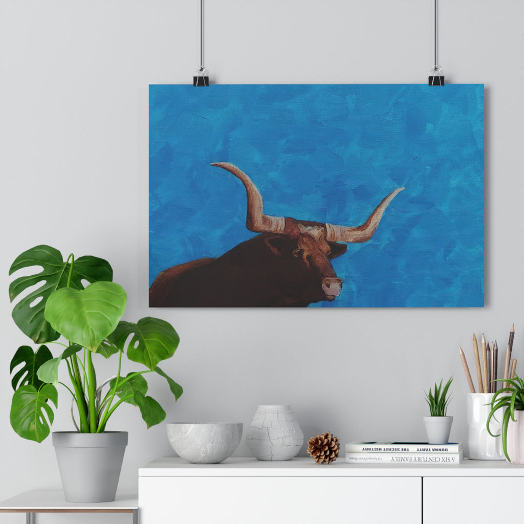 Longhorn Bull Giclée Art Print – Southwestern Western Wall Decor