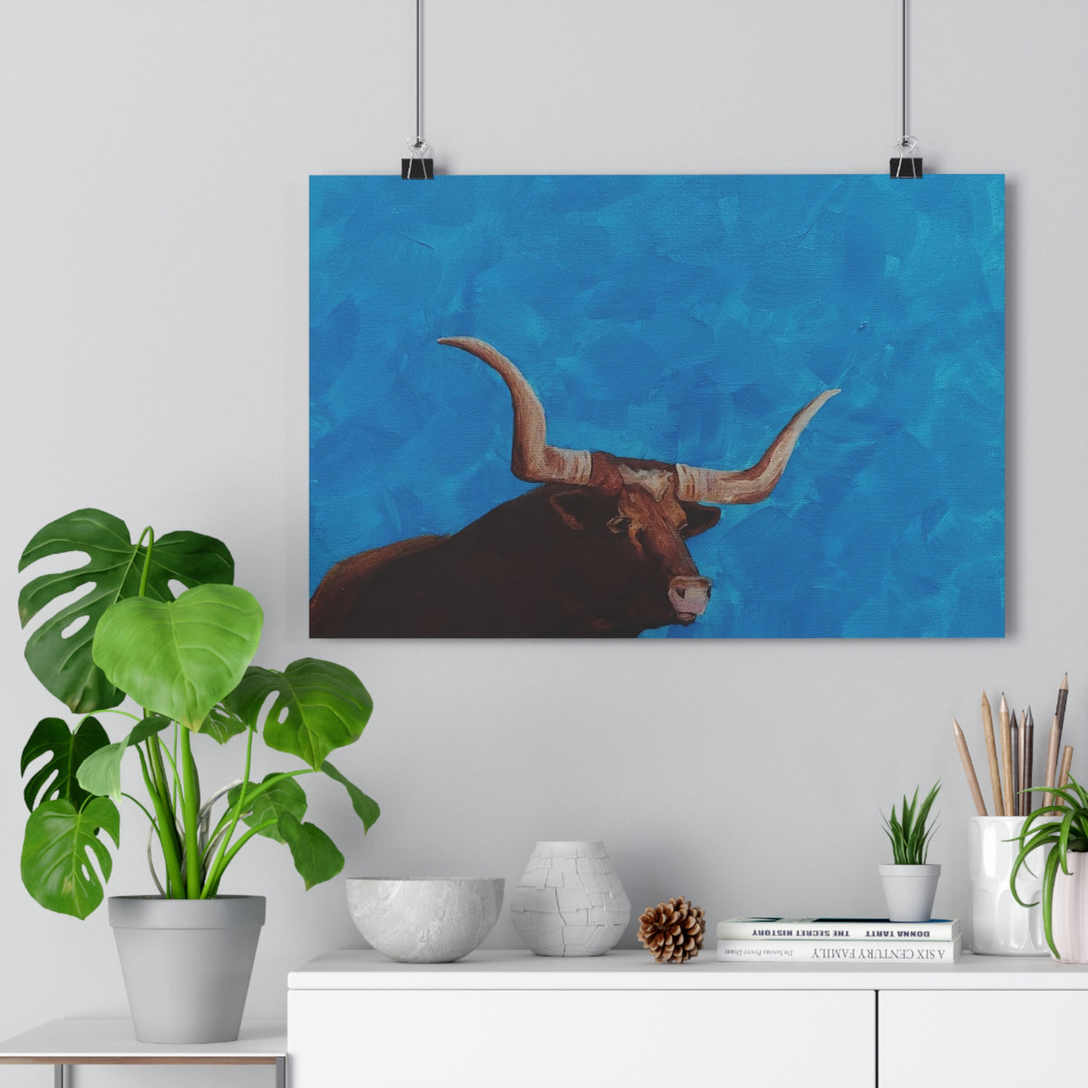 Longhorn Bull Giclée Art Print – Southwestern Western Wall Decor