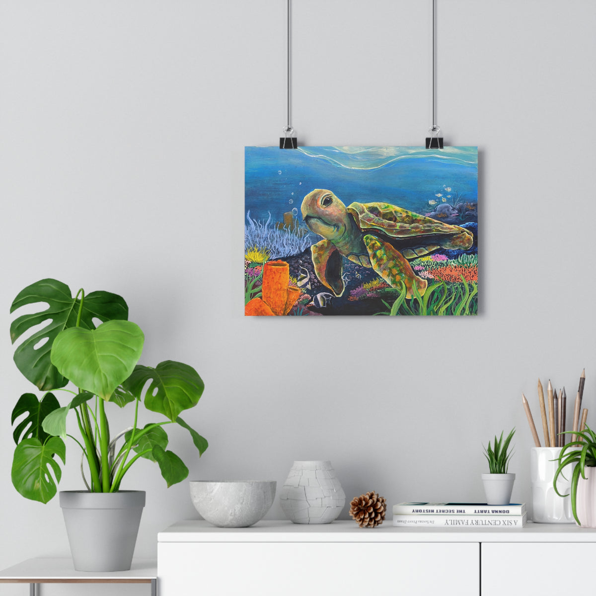 Sea Turtle Underwater Giclée Art Print