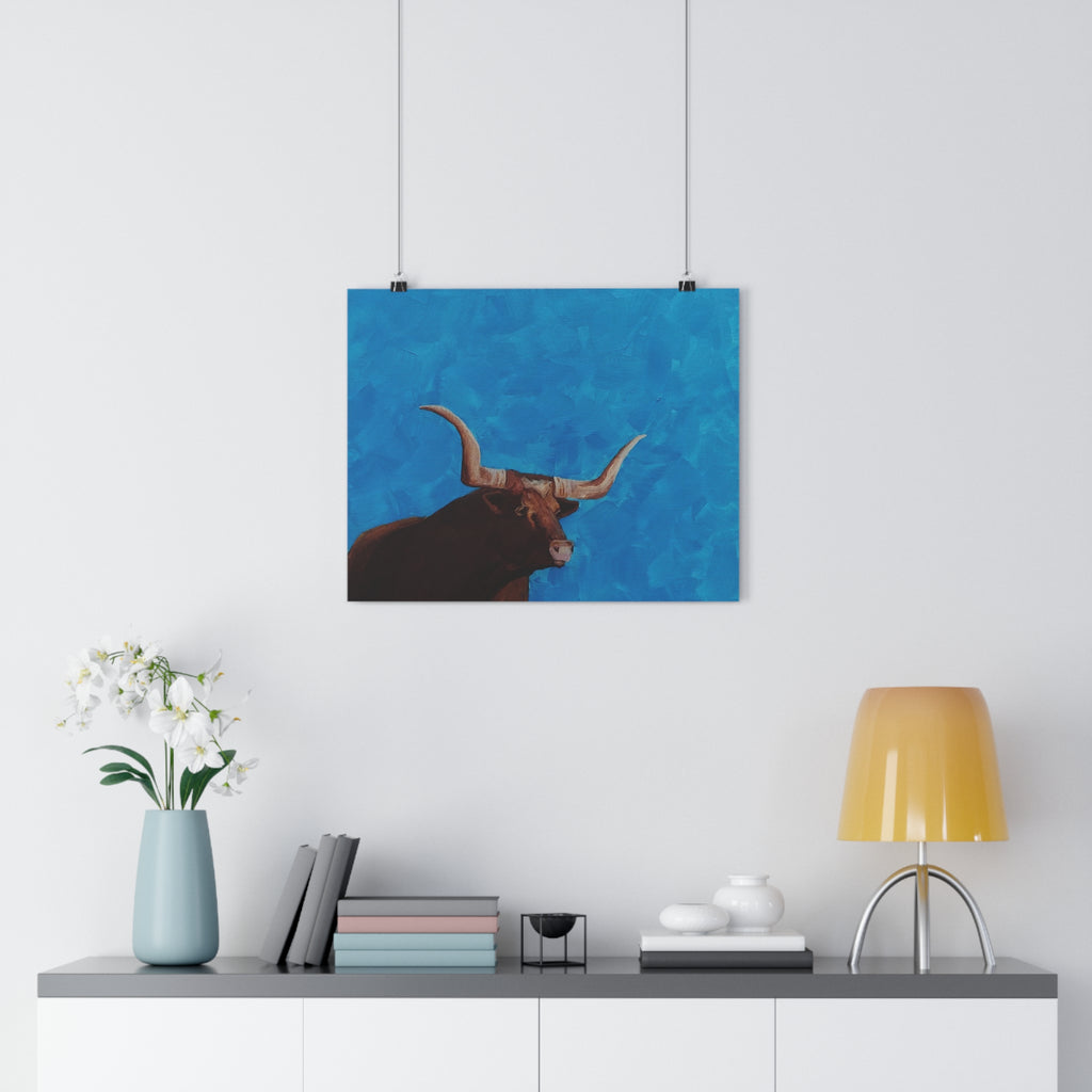 Longhorn Bull Giclée Art Print – Southwestern Western Wall Decor