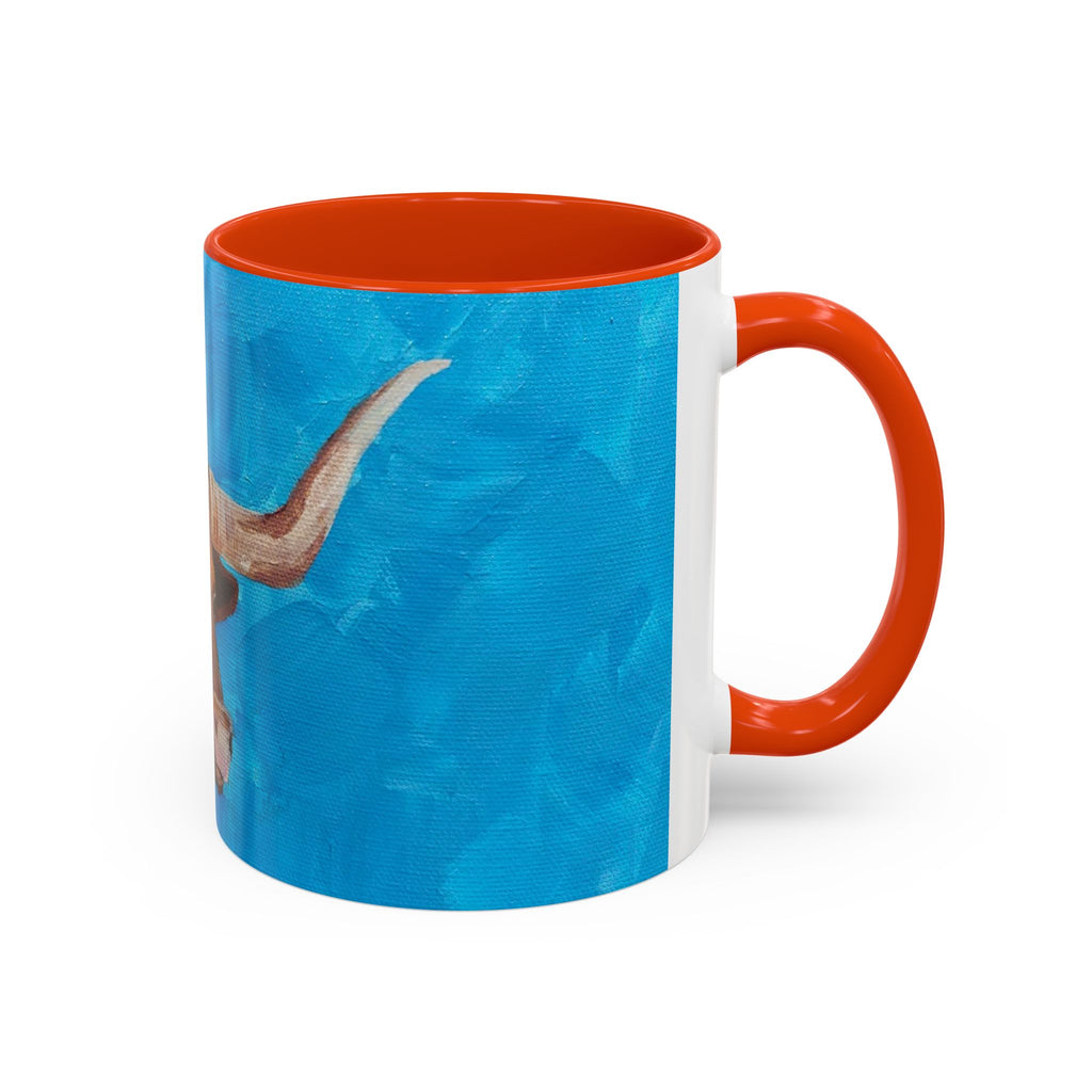 Colorful Longhorn Bull Mug – Western Cowboy Coffee Cup 11oz 15oz color options