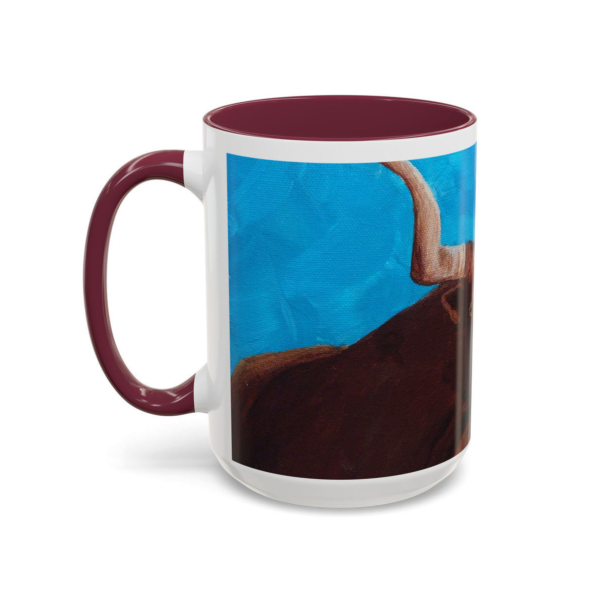 Colorful Longhorn Bull Mug – Western Cowboy Coffee Cup 11oz 15oz color options