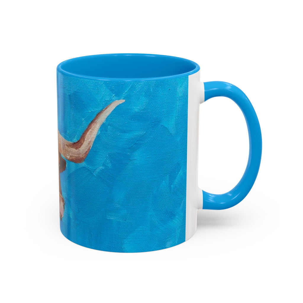 Colorful Longhorn Bull Mug – Western Cowboy Coffee Cup 11oz 15oz color options