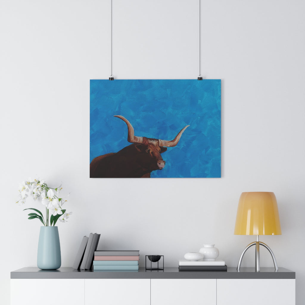 Longhorn Bull Giclée Art Print – Southwestern Western Wall Decor
