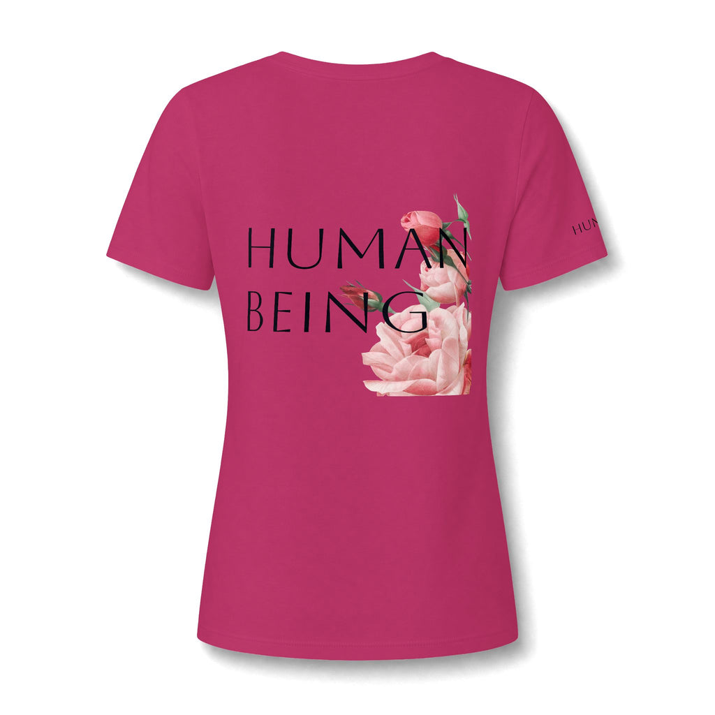 Women's HUMAN BEING Botanical Floral V-Neck T-Shirt