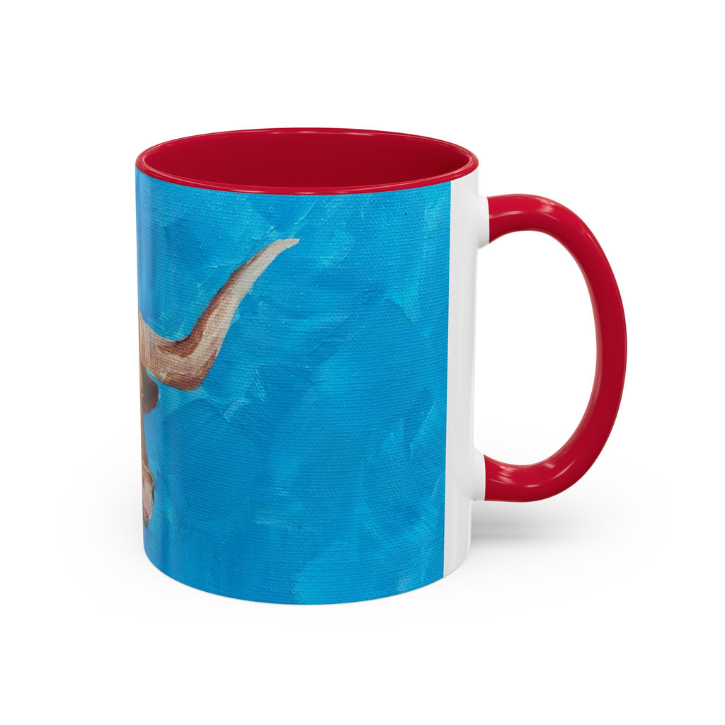 Colorful Longhorn Bull Mug – Western Cowboy Coffee Cup 11oz 15oz color options