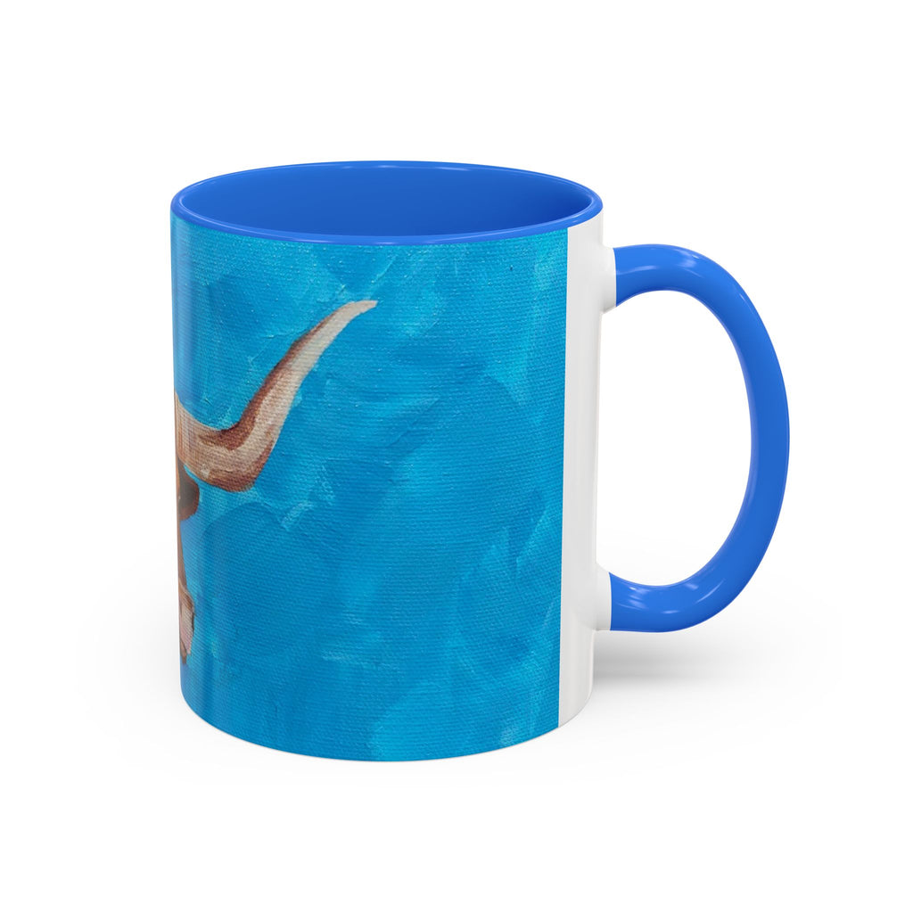Colorful Longhorn Bull Mug – Western Cowboy Coffee Cup 11oz 15oz color options