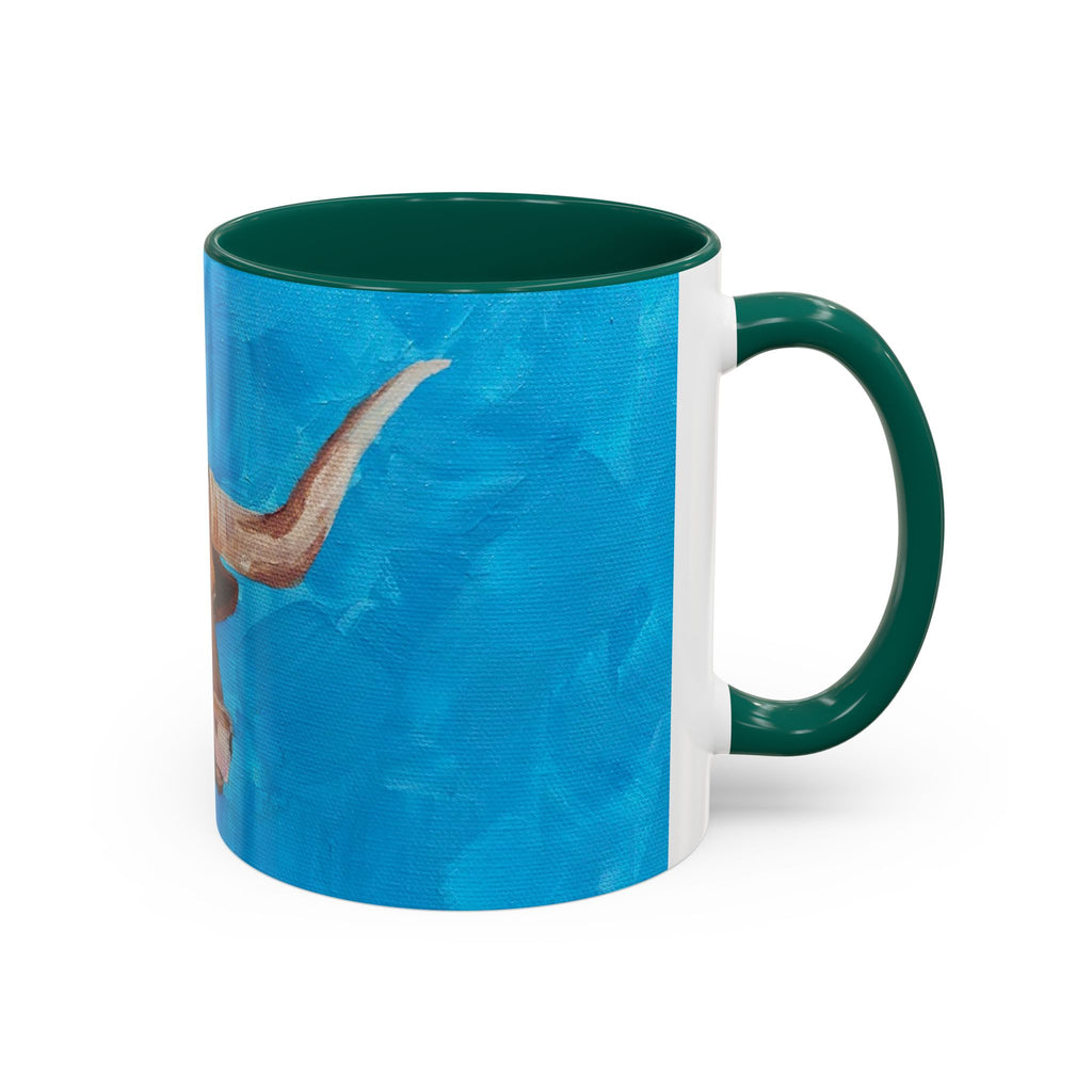 Colorful Longhorn Bull Mug – Western Cowboy Coffee Cup 11oz 15oz color options