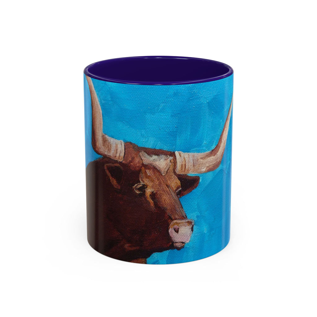 Colorful Longhorn Bull Mug – Western Cowboy Coffee Cup 11oz 15oz color options