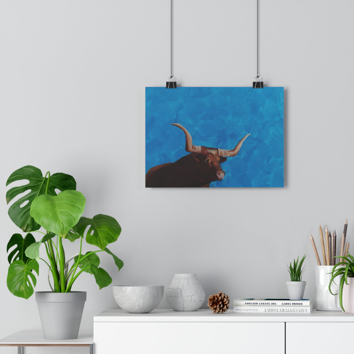 Longhorn Bull Giclée Art Print – Southwestern Western Wall Decor