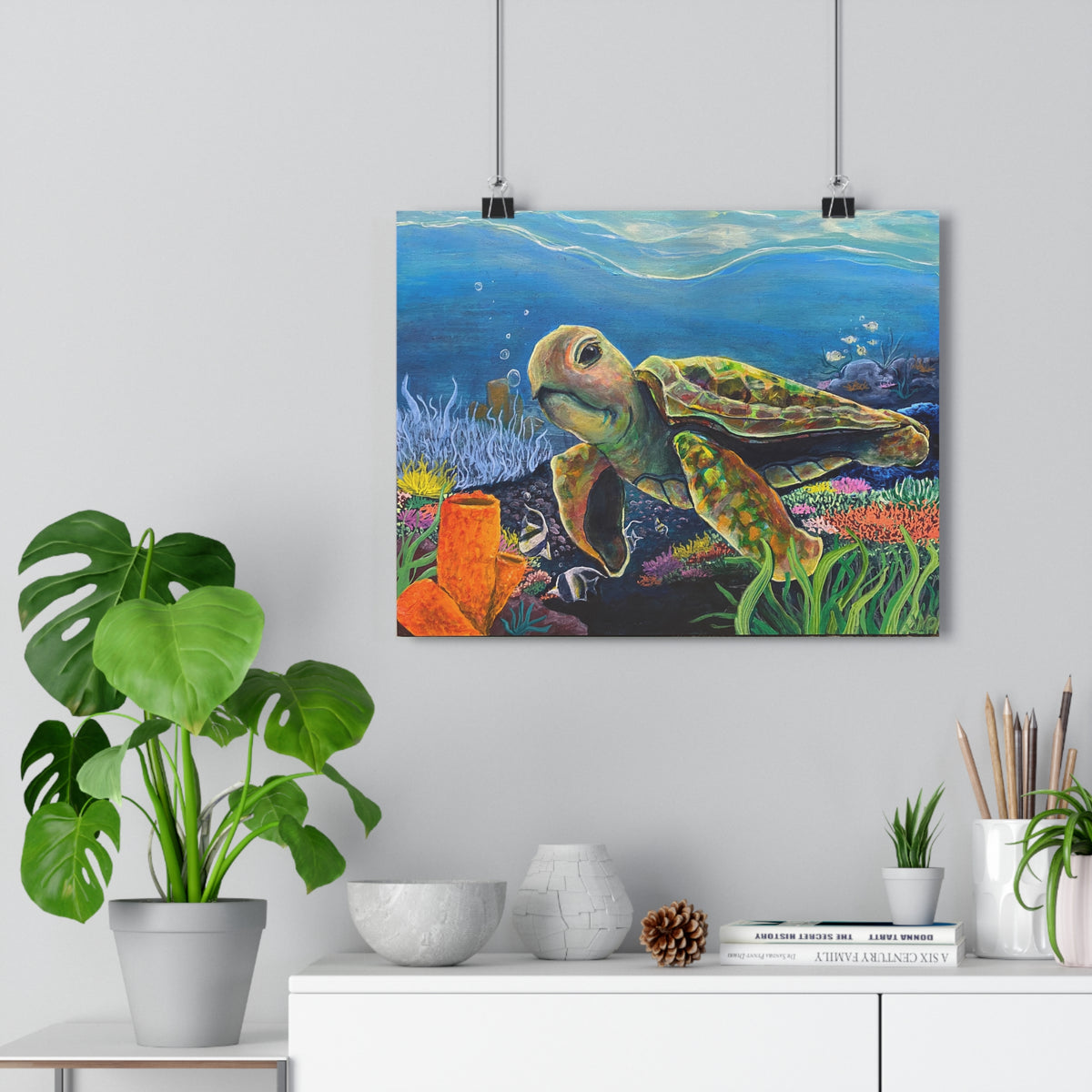 Sea Turtle Underwater Giclée Art Print