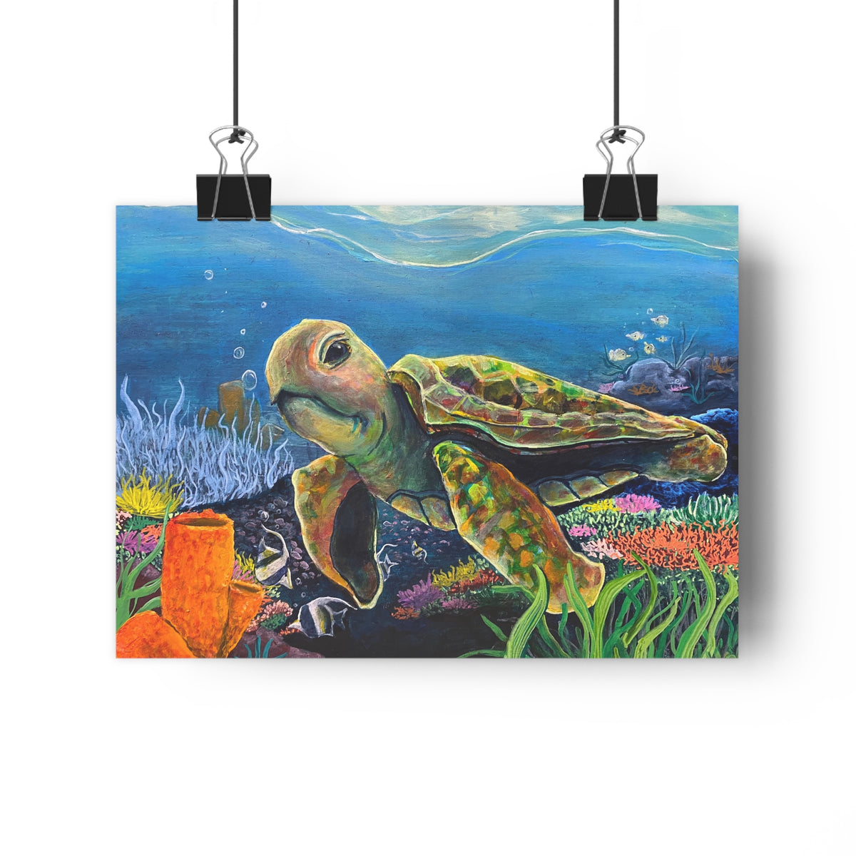 Sea Turtle Underwater Giclée Art Print