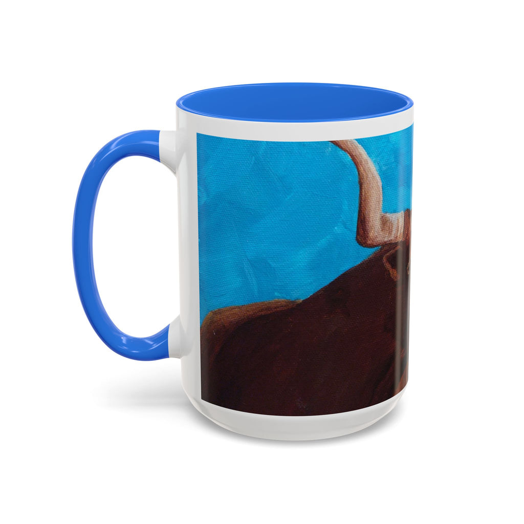 Colorful Longhorn Bull Mug – Western Cowboy Coffee Cup 11oz 15oz color options