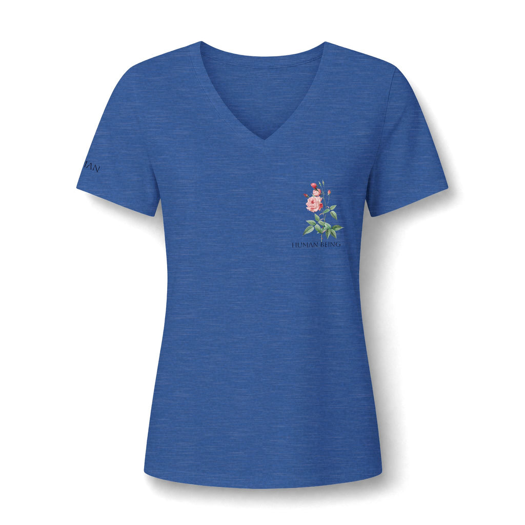 Women's HUMAN BEING Botanical Floral V-Neck T-Shirt